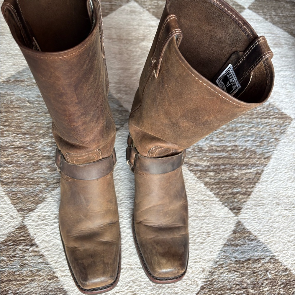 Frye Distressed Brown Leather Boots - Picture 2 of 8